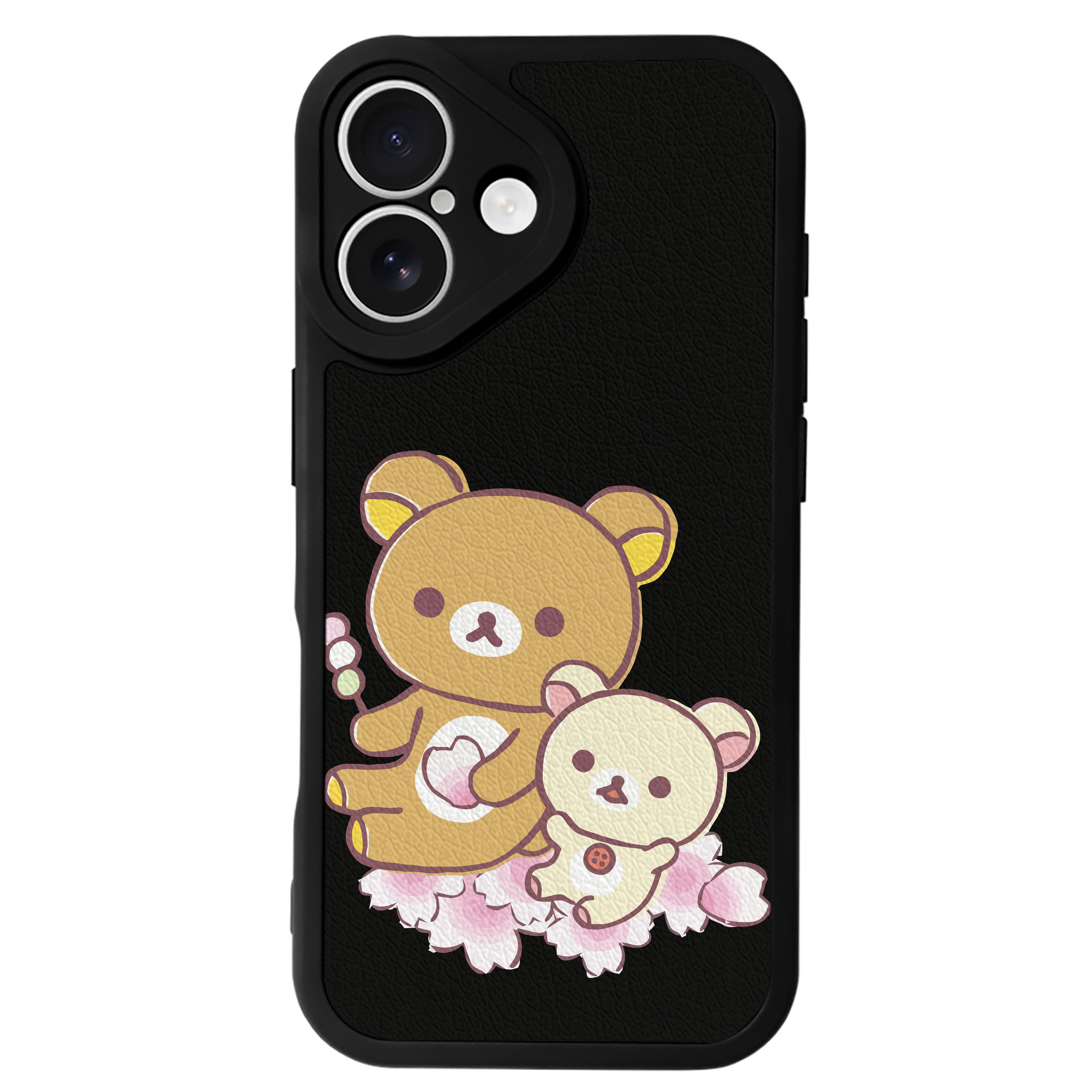 （画像用） リラックマ リラックマ キイロイトリ Rilakkuma Korilakkuma Kiiroitori 【iPhone 16シリーズ対応】シリコンスマホケース（レザー調） 材質：シリコン